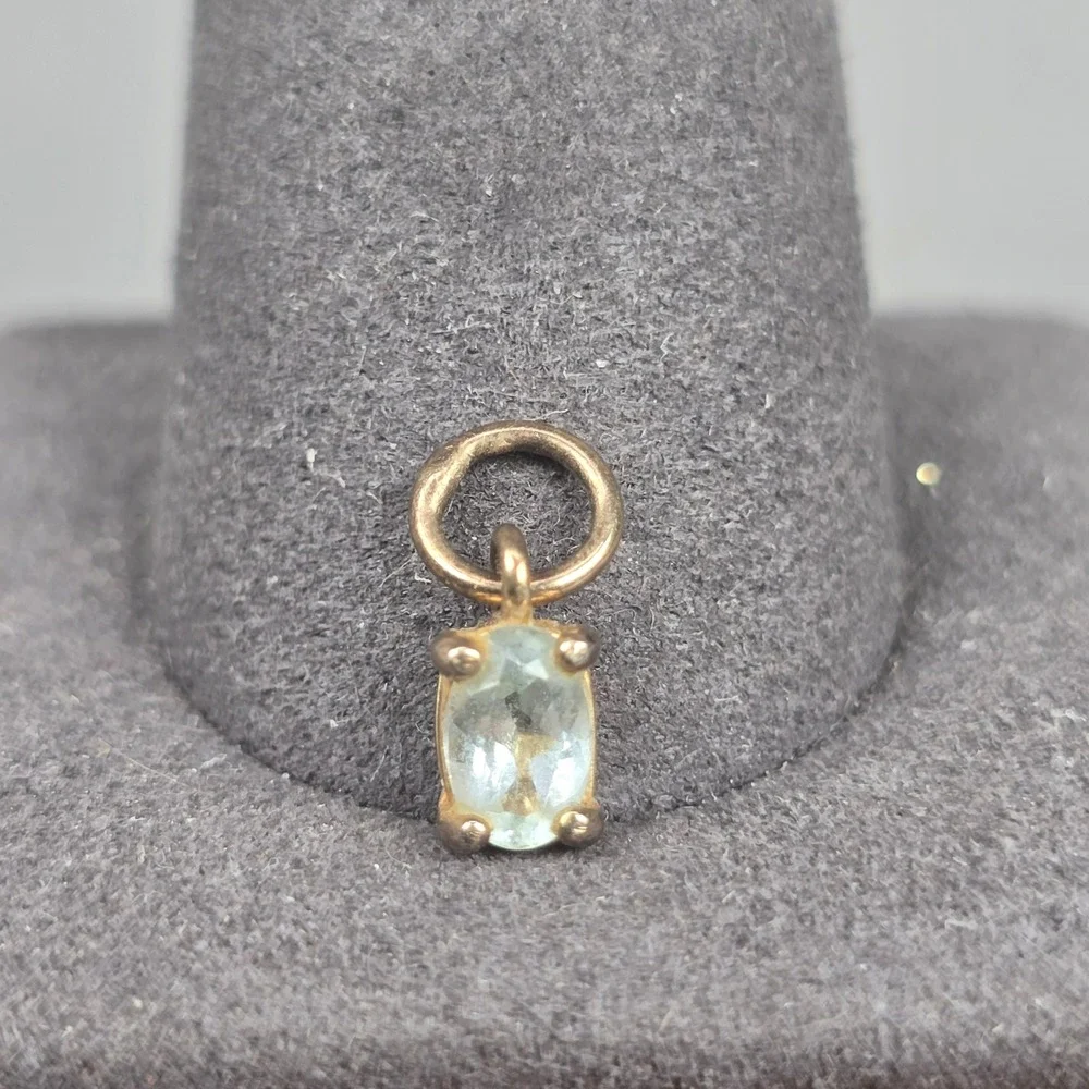 Ross Simons Sterling Silver White Topaz Oval Pendant Charm Gold Over 925